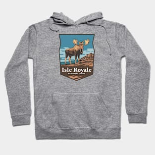 Isle Royale National Park Moose Emblem Hoodie